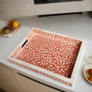 Plateau Feng Shui de Luxe Fait Main Écologique avec Incrustations en Os – Design Décoratif Élégant, Qualité Supérieure pour la Maison et la Cuisine (Idéal pour Servir) - Product Image 3