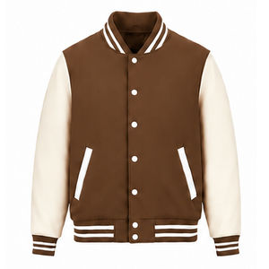 Veste universitaire de haute qualité pour hommes - Veste bomber 100% coton style universitaire avec manches en cuir - Product Image 1