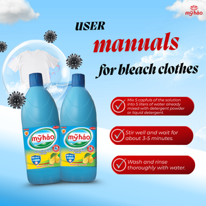 My Hao Eco-Friendly Color Safe <b>Bleach</b> Concentrated Multi Surface Cleaning Liquid For Floors Walls Toilets And Clothes Fast White - Product Image 2