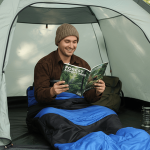 Saco de Dormir Ligero Azul para Excursionismo y Senderismo, Diseño Compacto Impermeable Tipo Sobre para Clima Frío y Cálido - Product Image 3