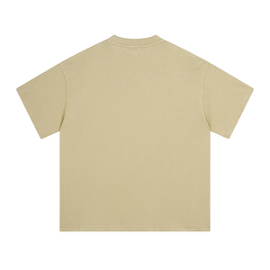 เสื้อยืดดีไซน์เนอร์ยูนิเซ็กซ์ 250 แกรม สไตล์วินเทจ ทำสีซีดแบบดิสเทรส  รับสกรีนโลโก้ เสื้อยืดผู้ชายเนื้อหนาสองชั้น ทรงโอเวอร์ไซส์ ล้างสีแบบ Stone Acid Wash - Product Image 1