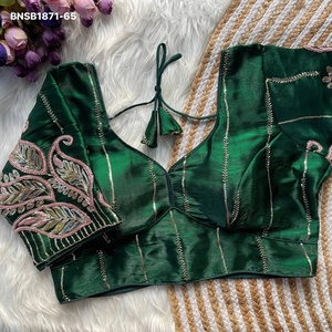 <b>Top</b> Quality Fabric with Multi-Thread & <b>Sequin</b> work Short-Sleeve Padded Blouse Collection Supplier from Surat At Wholesale Rate - Product Image 1