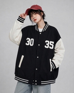 Chaqueta Varsity Clásica Personalizada para Mujer, Estilo Universitario, Chaqueta Bomber de Béisbol, Ropa Exterior Informal de Moda, Calidad Premium - Product Image 3