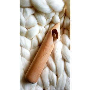 15-25mm Large Wooden Simple <b>Crochet</b> <b>Hooks</b> Knitting Needles Eco-Friendly Weave Yarn Craft Needles Sweater Knitting Tools - Product Image 6