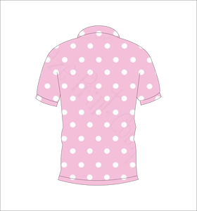 Camisa Polo para Hombre, Color Rosa Claro con Puntos Blancos, Sublimación Personalizada, Manga Corta, Verano, Casual, Transpirable, Ligera, para Golf - Product Image 5
