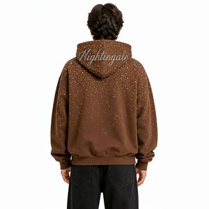 Sweat-shirt en molleton décontracté pour homme Index Apparel, marron, coupe oversize, avec imprimé à pois blancs, style streetwear - Product Image 6