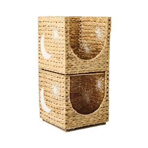 Contenedores apilables tejidos a mano de jacinto de agua, los más vendidos, torre de almacenamiento rectangular para guardería, venta al por mayor, proveedor ecológico - Product Image 1