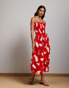 Robe maxi en fausse fourrure au look éblouissant avec un magnifique imprimé floral, idéale pour les soirées d'été, design élégant, confortable et respirante - Product Image 2