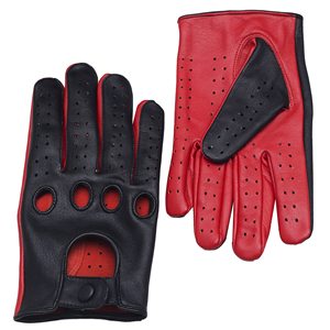 Guantes de Conducción de Cuero Rojo y Negro, Guantes de Cuero Suave y Transpirable Unisex - Product Image 5