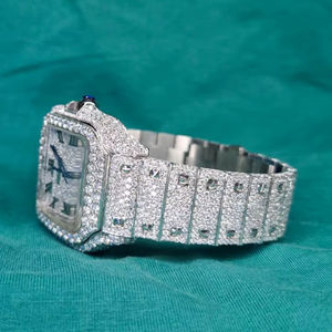 Montre de luxe haut de gamme 2026, carrée, style antique, pour affaires, avec diamant Moissanite et quartz, personnalisée en acier inoxydable, étanche, mouvement ETA - Product Image 1