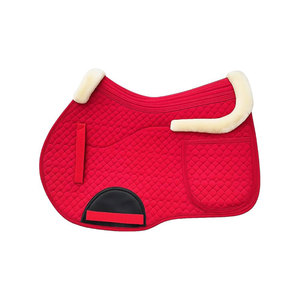 White Quilted Horse Saddle Pad With Sheepskin Trim <b>Equestrian</b> Riding Gear - Product Image 2