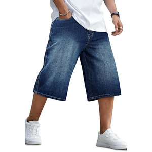 Pantalones Cortos de Mezclilla con Lavado Ácido Personalizados, Unisex, Estilo Urbano, Corte Holgado, Vintage, de Algodón, OEM - Product Image 1