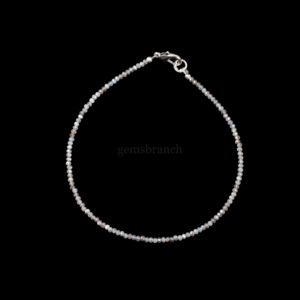 Pulsera de Labradorita Mística con Cuentas Microfacetadas de 2mm, Pulsera de Piedras Preciosas Redondas, Joyería de Cristal Curativo para Mujer, Hecha a Mano, Natural - Product Image 1