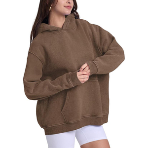 เสื้อฮู้ดดี้สีน้ำตาลช็อกโกแลตคลาสสิกทรงโอเวอร์ไซส์สำหรับผู้ชาย รุ่นวินเทจ ปี 2026 กำลังเป็นที่นิยม - Product Image 3