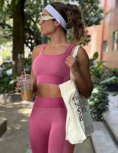 Womens Workout Sets 2 Piece Seamless Square <b>Neck</b> Sports Bra <b>Padded</b> Butt Lifting Leggings High Waist Yoga Gym Outfits - Product Image 6