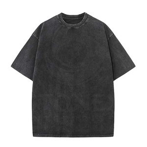 Custom Logo Tee Vintage Blank <b>Plain</b> <b>Tshirt</b> Cotton Stone Washed T-Shirt Printing Men Acid Washed T Shirt - Product Image 1