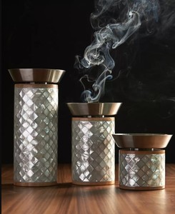 Luxury Mother of Pearl <b>Bakhoor</b> Burner Mabkhara Arabic <b>Oud</b> Incense Sandalwood Eco-Friendly Home Fragrance Decor - Product Image 2