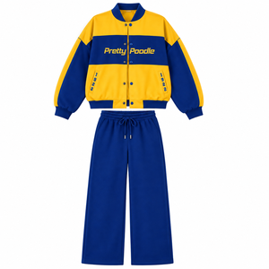 Ensemble de sport respirant personnalisé Sigma Gamma Rho Sorority avec logo brodé sur le devant, ensemble en molleton bleu et or à manches longues pour femme - Product Image 3