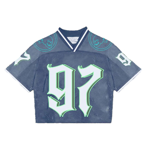 T-shirt en jersey maille premium pour homme, streetwear personnalisé, inspiré du football, tee-shirt oversize léger, respirant, décontracté, sport, mode - Product Image 4