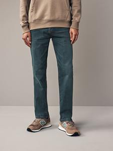 Pantalones vaqueros clásicos de corte recto hechos con tela vaquera de alta calidad, detalles desgastados con estilo, cierre de botón seguro y un ajuste relajado. - Product Image 1