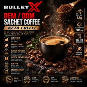 Café instantané Keto Diet MCT, faible en sucre, gestion du poids, café fonctionnel, prémélange, OEM, marque privée, Malaisie - Product Image 1