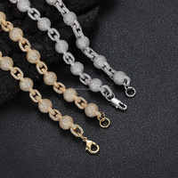 Chaîne cubaine à maillons boule en or pour diamant de laboratoire certifié, collier unisexe style hip-hop glacé, haute qualité, or jaune 10 carats, 18 mm, 200 grammes