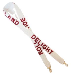 WOO PIG SOOIE Sangle de luxe perlée pour sac à main Gameday réglable pour sacs à bandoulière bandoulière Sangle perlée personnalisée pour le Nouvel An - Product Image 2