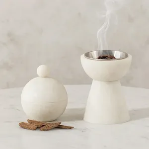 Brûleur d'encens artisanal en bois de santal et résine, style marocain, diffuseur d'aromathérapie indien, écologique - Product Image 1