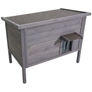 Cuccia Riscaldata per Gatti, Costruzione in Legno Isolato, Impermeabile, Rifugio per Gatti Randagi, Tappetino Riscaldante, Porta con Sportello in PVC, Arredo per Animali da Esterno - Product Image 6