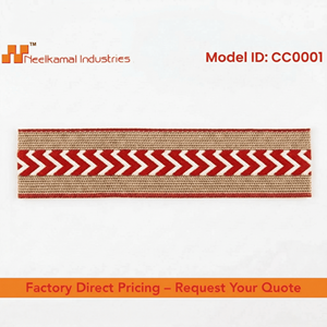 Cinta Jacquard Chevron Roja y Dorada de 38 mm de Neelkamal Industries, Adorno Metálico en Zigzag para Lazos, Prendas, Decoración Festiva y Embalaje - Product Image 4