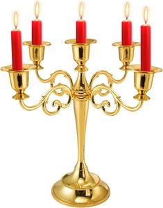 Tapered Beeswax <b>Candle</b> Set with Silver <b>Taper</b> Holders for Home Decoration - Product Image 5