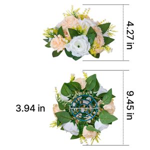 10 Pezzi Composizione Floreale Artificiale a Sfera di Rose Diametro 9,5 Pollici per Centrotavola e Decorazioni Matrimoniali - Product Image 5