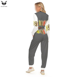 Conjunto deportivo de dos piezas para mujer, top corto moderno con pantalones jogger, ideal para correr, hacer ejercicio, estar en casa y estilo urbano. - Product Image 3