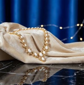 Collier de mariée audacieux blanc multi-formes, collier de créateur lourd en zircon cubique, bijoux de fête en argent 925 plaqué or 18 carats - Product Image 5