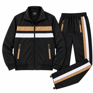 Ensemble de survêtement unisexe en velours noir FURAT LEATHERS, survêtement d'hiver en velours de luxe polyester/coton, streetwear rétro pour hommes et femmes - Product Image 4