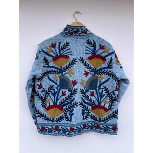 Chaqueta de Algodón Bordada Suzani Tejida a Mano de Alta Calidad, Abrigo Tipo Duster Reversible para Mujer, Ecológico, para Invierno y Verano, Ideal para Regalo - Product Image 4