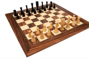 Série Minimaliste Pièces d'échecs Midnight Design contemporain en bois ébénisé et buis Roi de 3,4 pouces au meilleur prix - Product Image 3