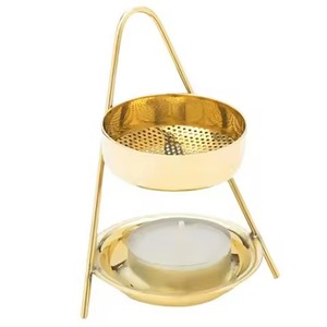 Smoke Ornate Metal Censer Traditional Church Incense <b>Burner</b> with Vintage Brass Polish Elegant Incense <b>Burner</b> - Product Image 1