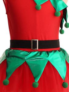4-16 gonne <span class=keywords><strong>Tutu</strong></span> per danza di natale per bambine vestono Costume da <span class=keywords><strong>Ballerina</strong></span> tuta senza maniche <span class=keywords><strong>con</strong></span> set di cinture - Product Image 4