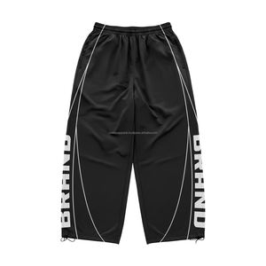 Conjunto de 2 piezas de cortavientos para hombre, talla grande personalizada, con cremallera, estilo urbano, chándal holgado - Product Image 3