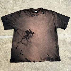 Mens Burnt Wash Distressed T <b>Shirt</b> Vintage Grunge Style Ripped Oversized Streetwear Casual Cotton Trendy Tee - Product Image 3
