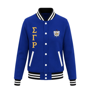 เสื้อแจ็คเก็ตซาตินแบบซิป Sigma Gamma Rho สำหรับผู้หญิง น้ำหนักเบา สไตล์แฟชั่นลำลองแนวสตรีทแวร์ ของชมรมหญิงกรีก รับผลิตตามสั่ง ขายส่งเสื้อผ้า - Product Image 1