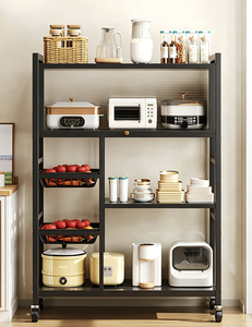 OEM/ODM Vietnam Multi Layer Fruit <b>Vegetable</b> Storage Rack with Wheels Floor to Ceiling Kitchen Organizer - Product Image 2