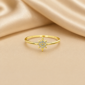 Lab grown <b>diamond</b> round cut solitaire <b>ring</b> North Star <b>Diamond</b> <b>Ring</b> minimalist gold <b>ring</b> Anniversary <b>ring</b> gift For Her - Product Image 5