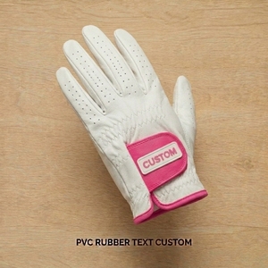 Custom OEM Cabretta Leather Golf <b>Glove</b> with <b>PVC</b> Rubber Logo Patch Breathable Soft Grip Hook Loop Closure Left Right Hand - Product Image 2
