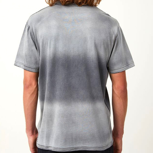 T-shirt unisexe 100 % coton délavé à l'acide, coupe oversize tendance, imprimé vintage, motif lettres pour homme, tissu vieilli - Product Image 6
