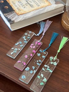 Marque-pages décoratifs personnalisés en résine avec logo sur mesure, design Art Déco, nom unique, pour livres, Coran, cadeau réfléchit pour Diwali - Product Image 4