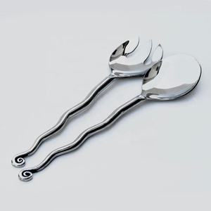 Fabulous <b>Salad</b> <b>Server</b> with White Silver Mirror Polished Heart Shape End Handle Tableware Set Royal Dining <b>Salad</b> <b>Server</b> Set - Product Image 5