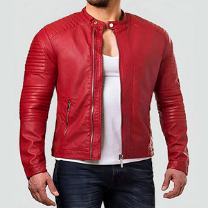 High Quality Mens Lightweight Leather Jackets Stylish Design With Stand Collar And Pocket Decoration Personalized Durable Choice - Product Image 6