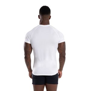 Men's <b>White</b> Performance T Shirt Premium Cotton Crew Neck Athletic Training Gym Fitness Casual Sportswear Everyday Tee - Product Image 6
